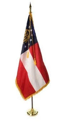 Georgia Cotton State Indoor Flag Gold Fringed Sleeve