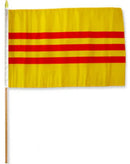 South Vietnam 4x6 Inch Stick Flags 12 Pack 10" Wooden Staff