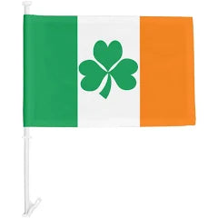 Ireland Shamrock 12"x18" Car Flag Flag ROUGH TEX® Knit Double Sided