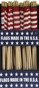 American Cotton No Fray Stick Flags 12"x18" USA Natural Wooden Staff Limited Stock for Memorial Day Case of 144