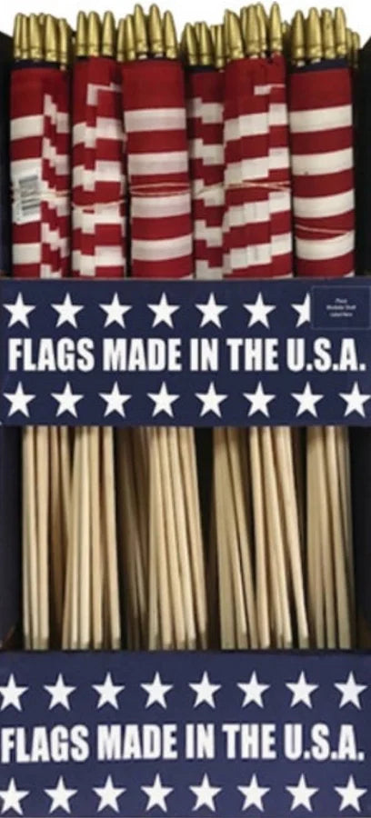 American Cotton No Fray Stick Flags 12
