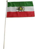 Original Iran Lion & Sun Historical Stick Flags 4"×6" 68D Nylon Sewn Edges 12 Pack
