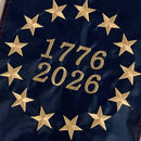 USA 250th Anniversary Vintage Pull-Down Banner Flag | 1776–2026 | 12.5" x 8' | 300D Polyester | Embroidered Stars & Sewn Stripes
