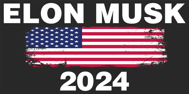 Elon Musk 2024 USA Bumper Sticker American Flag Trump Won Victory Team