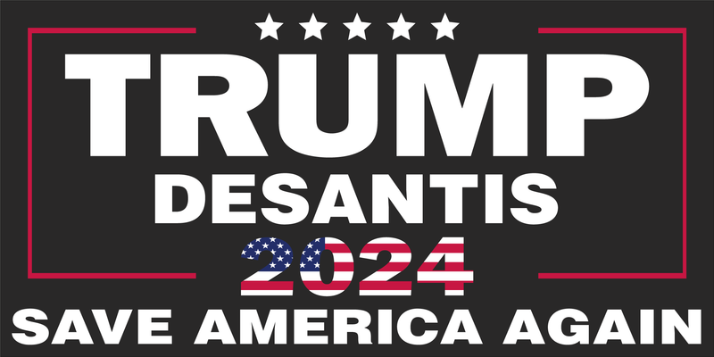 Trump DeSantis Save America Again 2024 Bumper Sticker Republican Made U.S.A. American