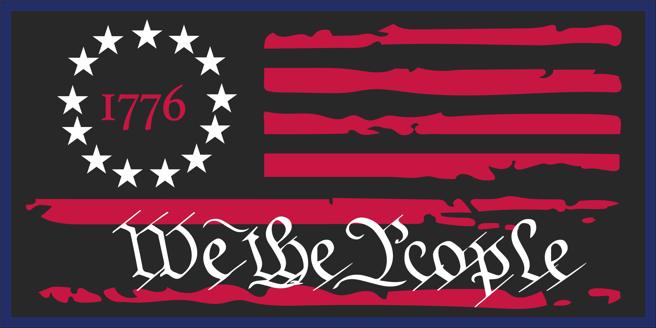 We The People 1776 Red Bumper Sticker