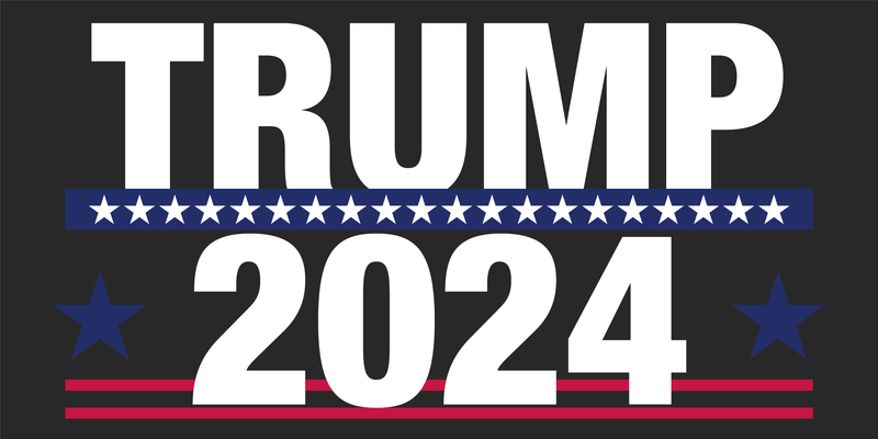 Trump 2024 Black Bumper Sticker