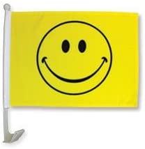 Smiley 12"x18" Car Flag Flag ROUGH TEX® Knit Double Sided