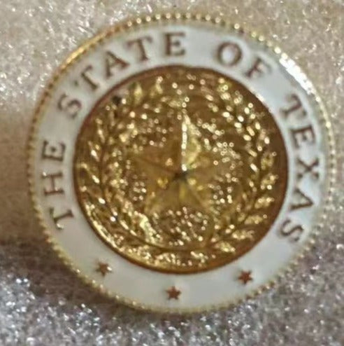 The State of Texas Round Lapel Pin White Gold Official