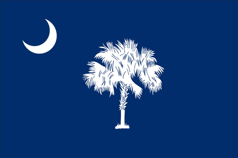 South Carolina 3'x5' Embroidered Polyester Flag with Gold Fringe