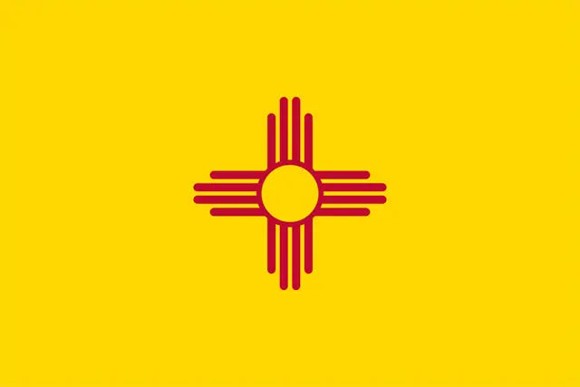 New Mexico 3'x5' Embroidered Polyester Flag with Gold Fringe