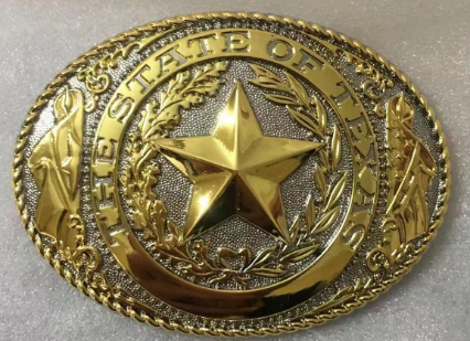 The State of Texas Golden Belt Buckle