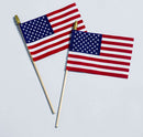 American Cotton No Fray Stick U.S.A. Flags 4"x6" USA Natural Wooden Staff Limited Stock for Memorial Day Case of 144