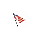 USA 16"x24" American Stick Flags Twelve Pack Classroom Style Black Staff