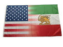 American Iranian Friendship Flags 3x5 Feet 100D USA Iran Sun & Lion Pahlavi