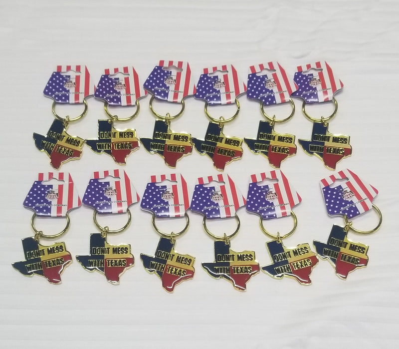 Texas Don't Mess With TX Vintage Key Rings 12 Pack Sale