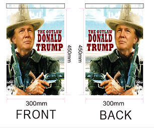 The Outlaw Donald Trump 12"x18" Double Sided Garden Flag ROUGH TEX® 100D 2024 Josey Wales