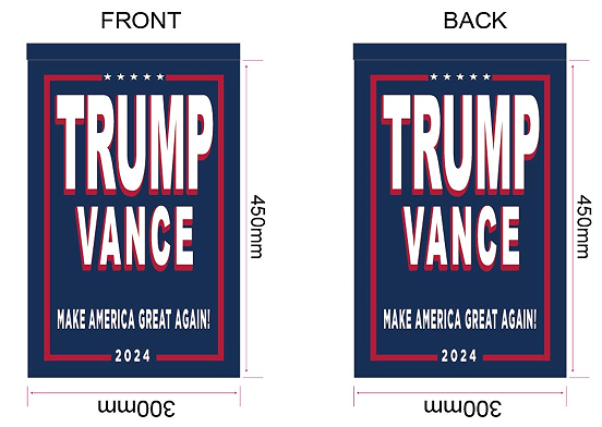 Trump Vance Make America Great Again Blue 12"x18" Double Sided Garden Flag ROUGH TEX® 100D