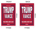 Trump Vance Make America Great Again Red 12"x18" Double Sided Garden Flag ROUGH TEX® 100D Fabric Yard Signs