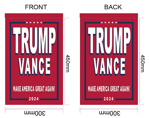 Trump Vance Make America Great Again Red 12"x18" Double Sided Garden Flag ROUGH TEX® 100D Fabric Yard Signs