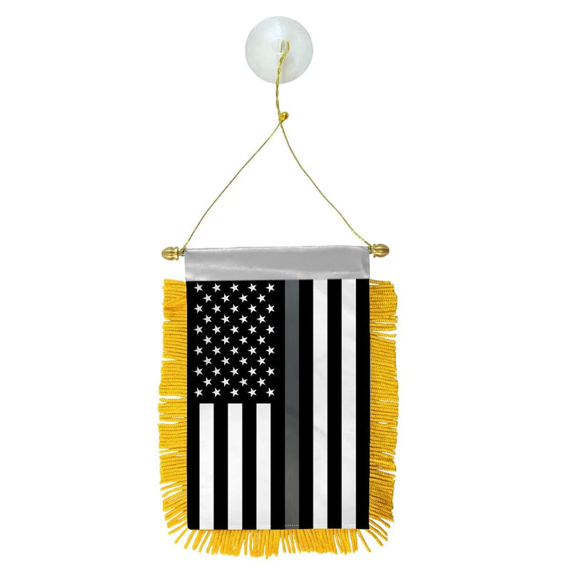 USA Grey Line Flag Mini Banner