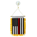 USA Red Line Flag Mini Banner