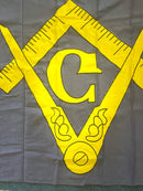 Masonic Blue & Yellow 3'x5' Embroidered Flag ROUGH TEX® 600D
