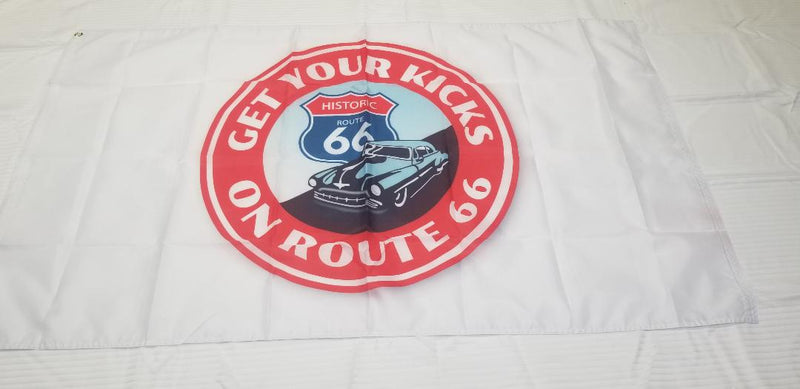 Get Your Kicks on Historic Route 66 Flag 3'x5' Feet Rough Tex 100D 12 Pack