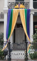 Mardi Gras Pull Down Bunting 6 Feet x 11 Feet New Orleans Lafayette Mobile