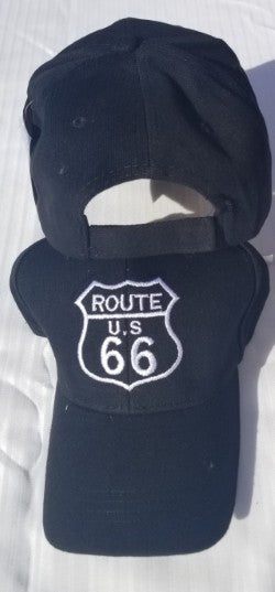 Route U.S. 66 Cotton Black  - Cap Rt 66 Centennial Blackout Caps