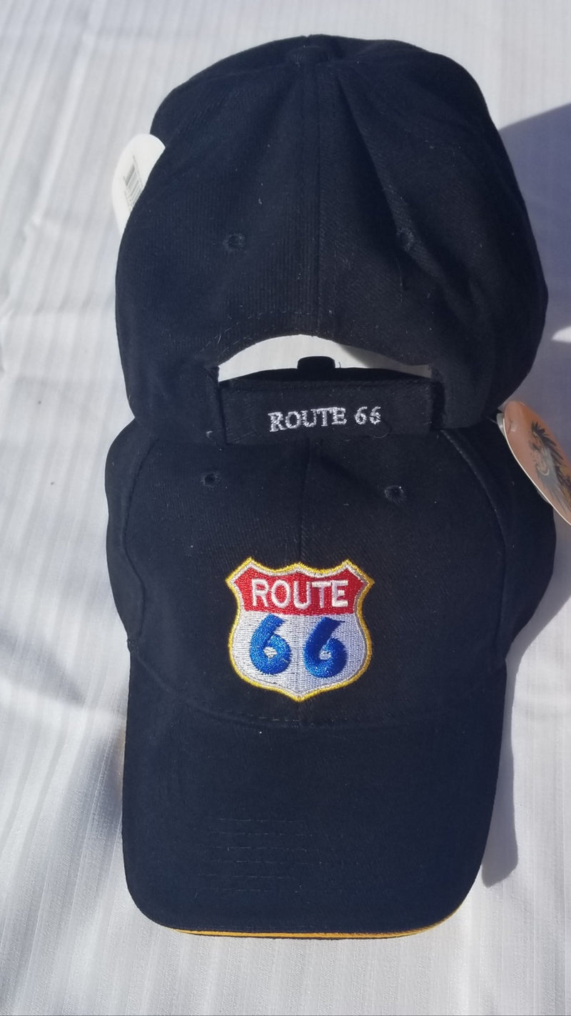 Route 66 Americas Mother Road Cap US Route 12 Pack Black Hats