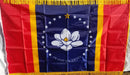 Mississippi Magnolia State Flag 3'X5' ® 200D NYLON DBL SD WITH Grommets & Gold Fringe