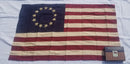 Betsy Ross 2.5'x4' Embroidered Flag Cotton with Sleeve & Grommets Colored Box Vintage