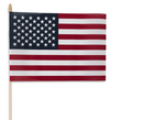 American Cotton No Fray Stick Flags 12"x18" USA Natural Wooden Staff Limited Stock for Memorial Day Case of 144