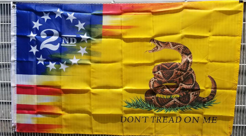 Betsy Ross 2nd Amendment Gadsden Don't Tread on Me Live Rattlesnake 3x5 Feet Flag 200D Nylon