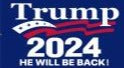 Trump 2024 Wave He Will Be Back 12"x18" Stick Flag ROUGH TEX® 68D 30" Wooden Stick