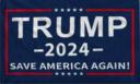 Trump 2024 Save America Again Blue 12"x18" Stick Flag ROUGH TEX® 68D 30" Wooden Stick