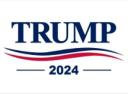 Trump 2024 Wave White 12"x18" Stick Flag ROUGH TEX® 68D 30" Wooden Stick