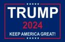 Trump 2024 Keep America Great Blue 12"x18" Stick Flag ROUGH TEX® 68D 30" Wooden Stick