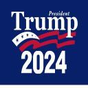 President Trump 2024 Wave Blue 12"x18" Stick Flag ROUGH TEX® 68D 24" Wooden Stick