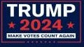 Trump 2024 Make Votes Count Again Dark Blue 12"x18" Double Sided Flag With Grommets ROUGH TEX® 100D