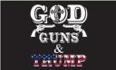 God Guns & Trump USA 12"x18" Stick Flag ROUGH TEX® 68D 30" Wooden Stick