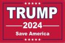 Trump 2024 Save America Red 12"x18" Double Sided Flag With Grommets ROUGH TEX® 100D