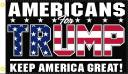 Trump Americans For Trump Keep America Great 12"x18" Stick Flag ROUGH TEX® 68D 24" Wooden Stick