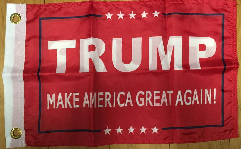 Trump MAGA IV Red 12"x18" Double Sided Flag With Grommets Polyester