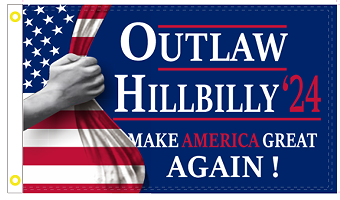 Outlaw Hillbilly '24 Make America Great Again USA Reveal 3'X5' Flag ROUGH TEX® 100D Trump Vance USA Flags