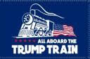 All Aboard The Trump Train USA 5'x8' Flag Rough Tex ® 100D