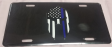 USA Thin Blue Lien Spartan Helmet Embossed License Plate