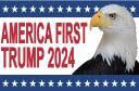 America First Trump 2024 Eagle 12"x18" Double Sided Flag With Grommets ROUGH TEX® 100D