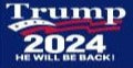 Trump 2024 He Will Be Back Wave Blue 12"x18" Double Sided Flag With Grommets ROUGH TEX® 100D